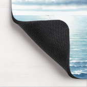 Blauw Horizon Eenzame Zeilboot Muismat (Hoek)