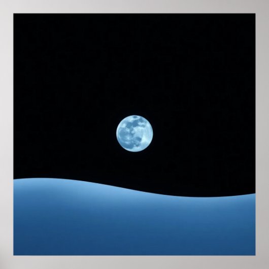 Blauw horizon poster (Voorkant)