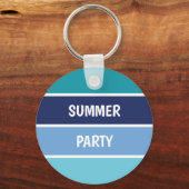 Blauw horizontaal gestreept sleutelhanger (Voorkant)