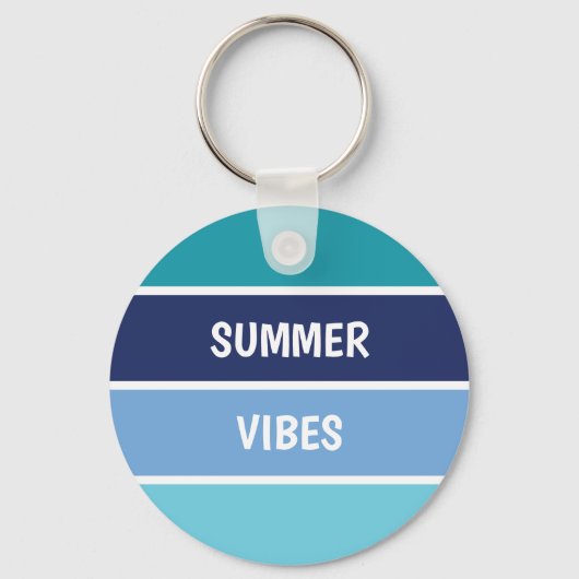 Blauw horizontaal gestreept sleutelhanger (Voorkant)