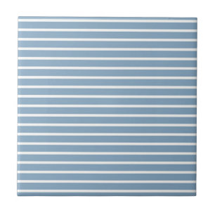 Blauw horizontaal streeppatroon tegeltje