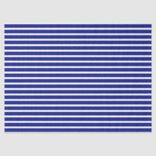 Blauw horizontaal stripespapier tissuepapier