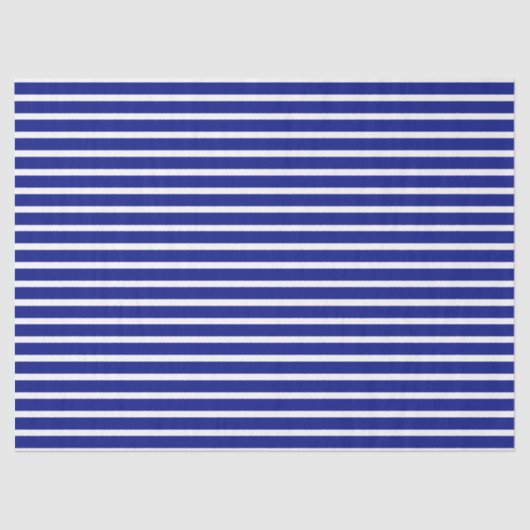 Blauw horizontaal stripespapier tissuepapier (Voorkant)