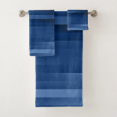 Blauw Horizontale Strepen Chic Striking Blauwe Kle Bad Handdoek (Insitu)