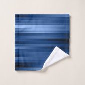 Blauw Horizontale Strepen Chic Striking Blauwe Kle Bad Handdoek (Wasdoekje)