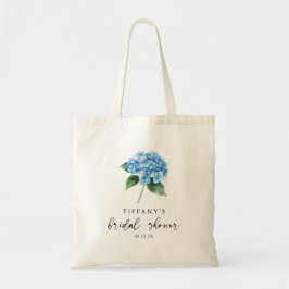 Blauw Hortensia Bloem Bruidsdouche Welkom Bord Tote Bag