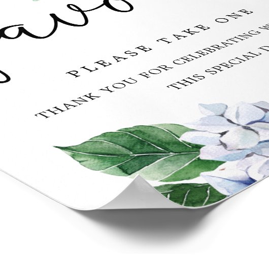 Blauw Hortensia Bloemige Favorieten Bord Poster (Hoek)