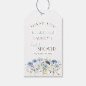 Blauw Hortensia Korenbloem Bruidsdiner Dank Je Cadeaulabel (Voorkant)