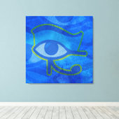 Blauw Horus Oog Canvas Afdruk (Insitu (Houten vloer))