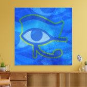 Blauw Horus Oog Canvas Afdruk (Insitu (Woonkamer))