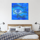 Blauw Horus Oog Canvas Afdruk (Insitu (Slaapkamer))