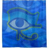 Blauw Horus oog Douchegordijn (Voorkant)