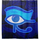 Blauw Horus oog Douchegordijn (Voorkant)