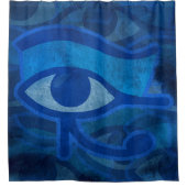 Blauw Horus oog Douchegordijn (Voorkant)