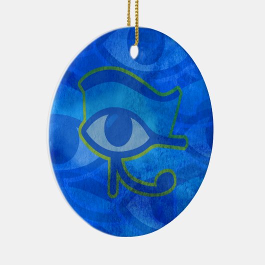 Blauw Horus oog Keramisch Ornament (Rechts)