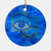Blauw Horus oog Keramisch Ornament (Voorkant)
