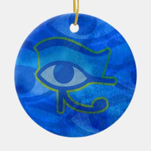 Blauw Horus oog Keramisch Ornament (Voorkant)