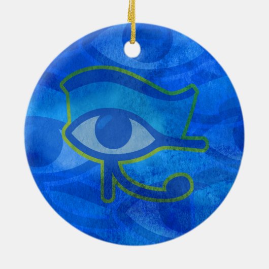 Blauw Horus oog Keramisch Ornament (Achterkant)