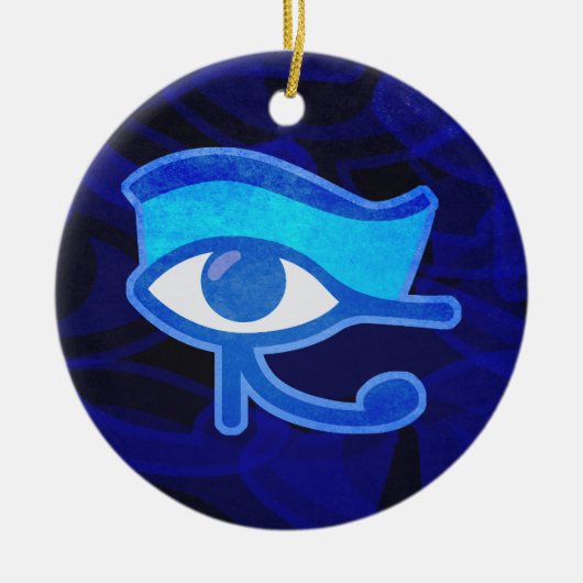 Blauw Horus Oog Keramisch Ornament (Voorkant)