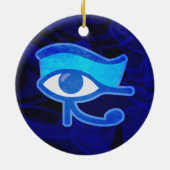Blauw Horus Oog Keramisch Ornament (Achterkant)