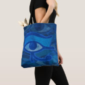 Blauw Horus oog Tote Bag (Dichtbij)