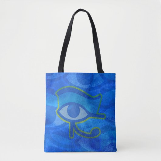 Blauw Horus Oog Tote Bag (Voorkant)