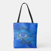 Blauw Horus Oog Tote Bag (Achterkant)