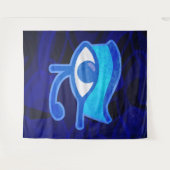 Blauw Horus oog Wandkleed (Voorkant (horizontaal))