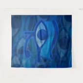 Blauw Horus oog Wandkleed (Voorkant (horizontaal))