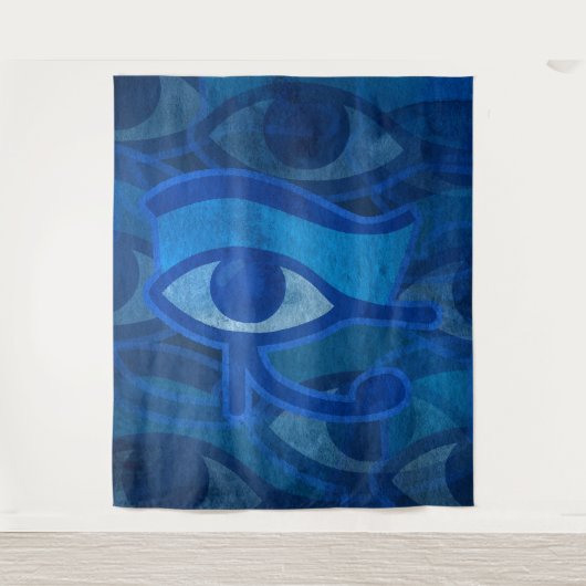 Blauw Horus oog Wandkleed (Voorkant)