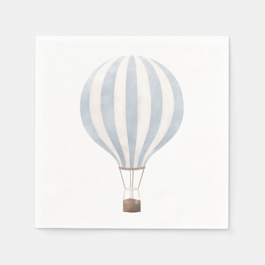 Blauw hot-luchtballonpapier Napkin Servet (Voorkant)