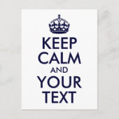 Blauw Houd Kalm en Jouw tekst Briefkaart (Voorkant)