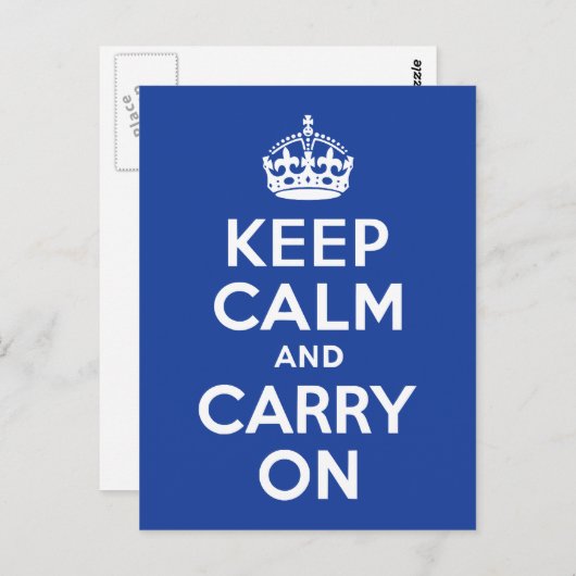 Blauw houd Rust en draag Briefkaart (Voorkant / Achterkant)