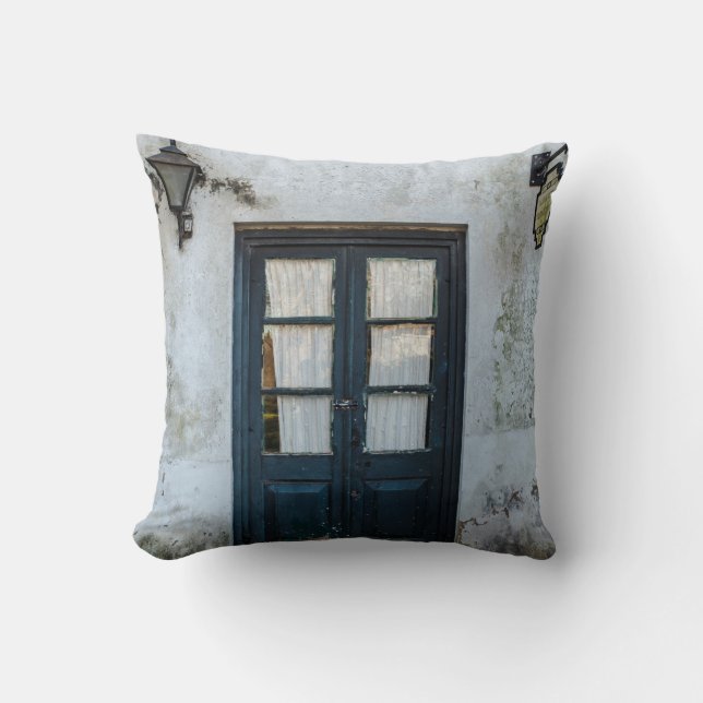BLAUW HOUDEN DEUR PANEL IN WITTE BOUW KUSSEN (Voorkant)
