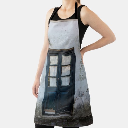 BLAUW HOUDEN DEUR PANEL IN WITTE BOUW SCHORT (Insitu)