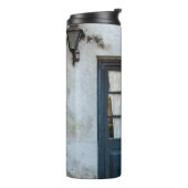 BLAUW HOUDEN DEUR PANEL IN WITTE BOUW THERMOSBEKER (Gedraaid links)