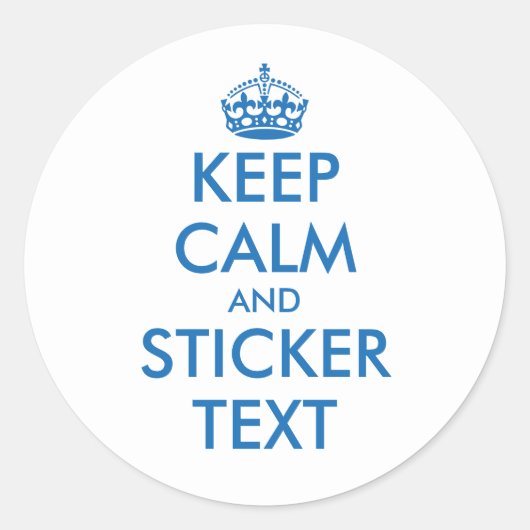 Blauw houdt kalm en jouw tekst rond stickers (Voorkant)