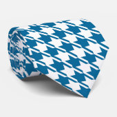 Blauw Houndstooth herhalend patroon Stropdas (Opgerold)