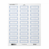Blauw Houndstooth Retouradres Etiket (Full Sheet)