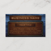 blauw hout Bruin leder Kijk uit Visitekaartje (Achterkant)