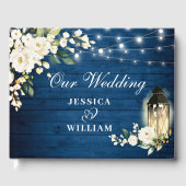 Blauw hout en zwarte Rozen Gastenboek (Voorkant)