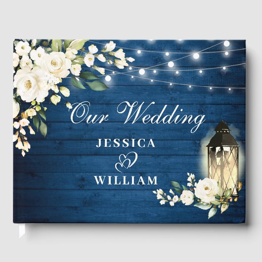 Blauw hout en zwarte Rozen Gastenboek (Voorkant)