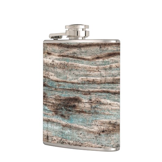  blauw hout heupfles (Links)