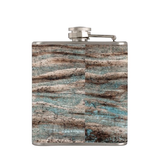 blauw hout heupfles (Achterkant)