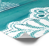 Blauw hout, kant, strakkerlicht poster (Hoek)