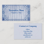  Blauw Hout Lijst Visitekaartje (Voorkant / Achterkant)