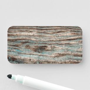 blauw hout naamplaatje