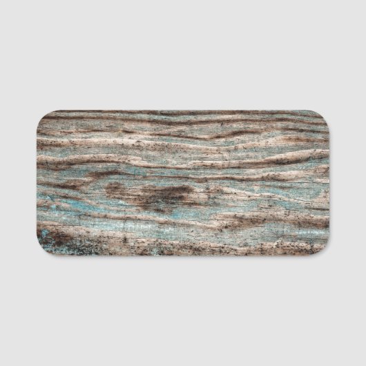  blauw hout naamplaatje (Voorkant)