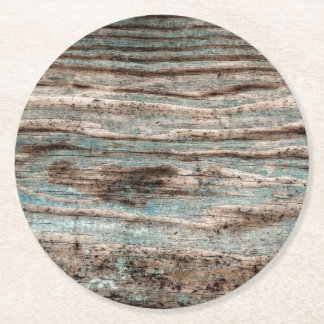 blauw hout ronde kartonnen onderzetter