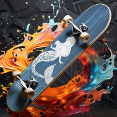 Blauw Hout Strand Zeemeermin Aangepaste Naam Persoonlijk Skateboard